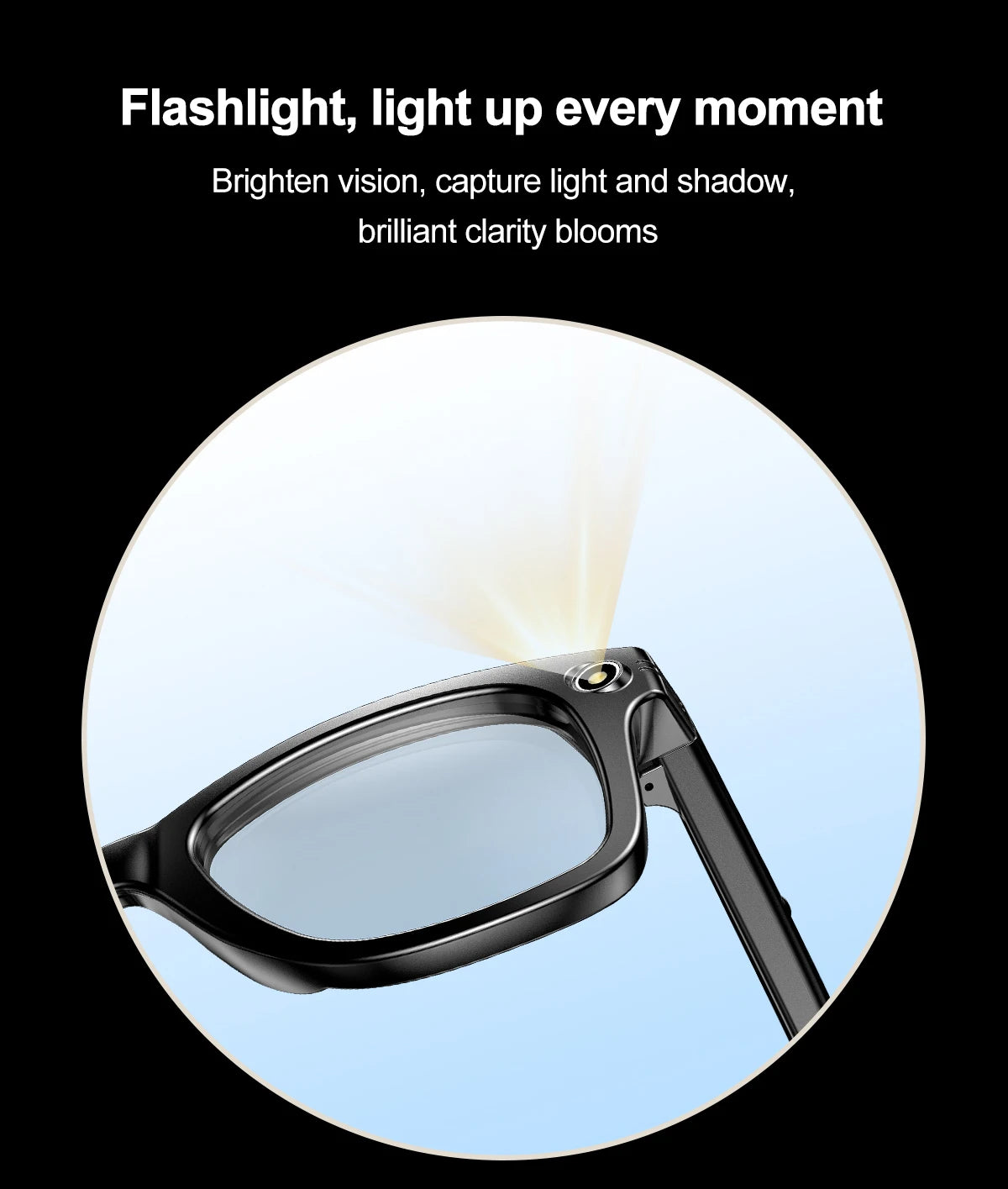 LIGE AI Smart Glasses 720P Camera Video Recorder Bluetooth Call 260mAh Battery Voice Assistant Control Sunglasses For Men Women