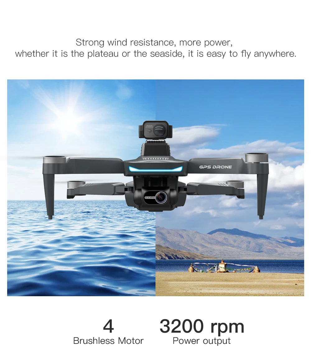 2025 L200 Pro Max GPS Drone 5KM 8K Professional HD Dual Camera 2-Axis Gimbal Obstacle Avoidance Brushless Foldable RC Quadcopter