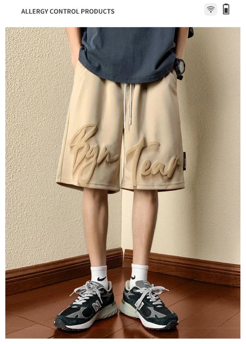 Summer Y2K Vintage Foamed Printed Men‘s Shorts Hip Hop Fashion Baggy Short Pants Gym Sports Bermudas Para Hombre Streetwear