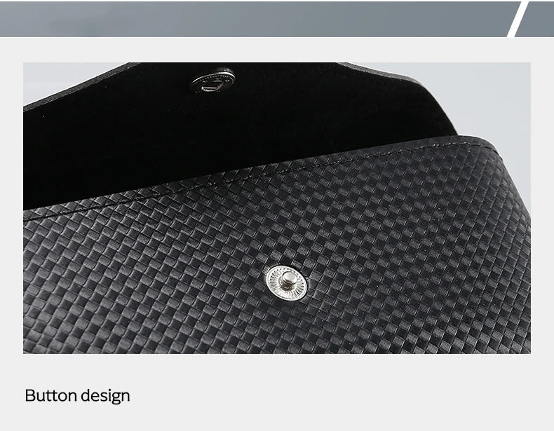 New Sunglasses Cases Large Black New Red Lined Leather Business Litchi Pattern Sunglasses Glasses Case  Eyewear Accessories