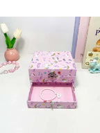 1pc Music Box with Drawer Mirror Rotating Pink Pony Jewelry Storage Box for Ring Necklaces Bracelets Birthday Gift