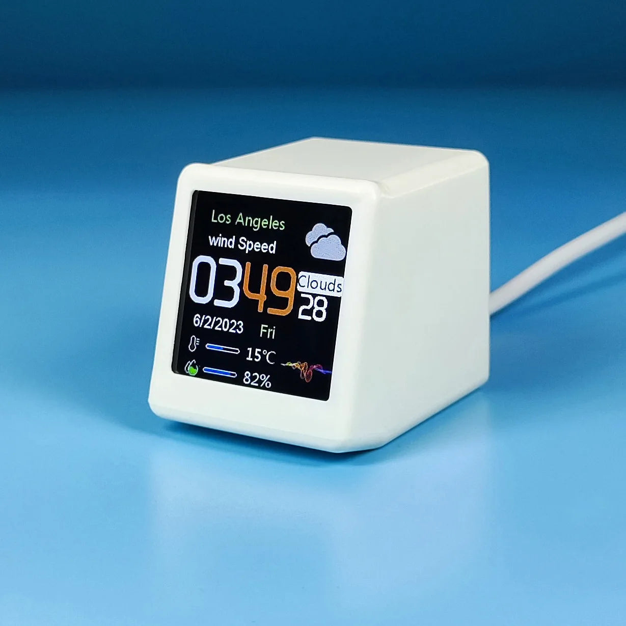 Smart desktop electronic clock WIFI weather and weather station small TV digital ornament