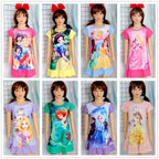 New Summer Anna Elsa Printing Cartoon Sleepwear Mermaid Girl Nightgowns Children Party Dresses Pajamas For Girls Dress