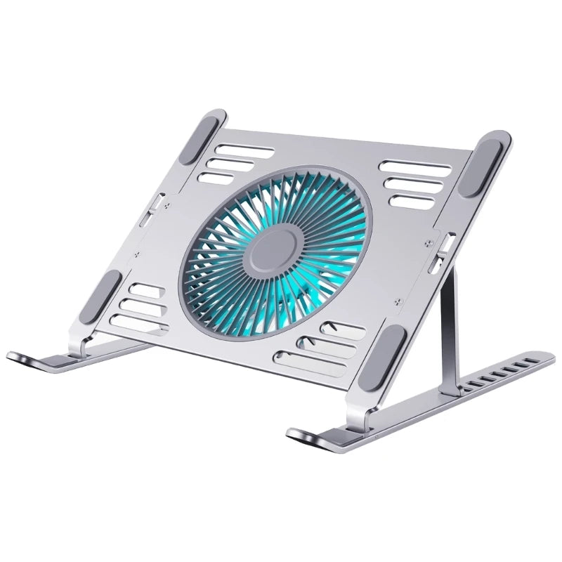 Aluminum Laptop Cooling Stand Laptop Cooling Pad With Adjustable Height,Foldable Frame,USB Power Notebook Risers Holder