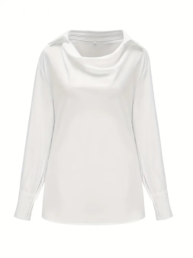 Fashion Elegant Solid Color Lapel Neck Shirt Female 2025 Spring Summer Simple Style Tops Women's Comfortable Casual Loose Blouse