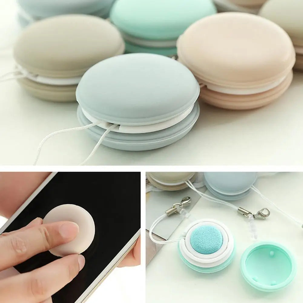 Cell Phone Screen Wipe Macaron Shape Cleaning Cloth Pendant Multifunction Cleaning Tools Glasses Lens Cleaner Key Pendant Gift