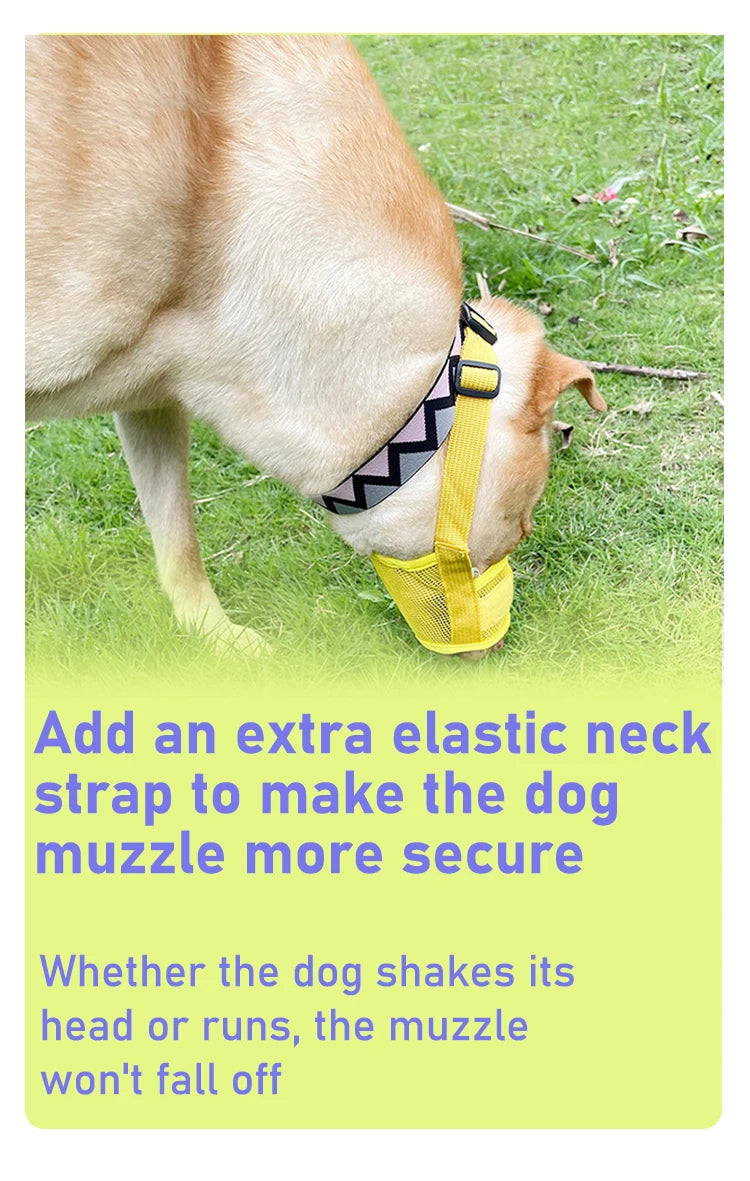 Dog muzzle Prevents biting barking and accidental eating prevents slipping off fits small medium large dogs adjustable