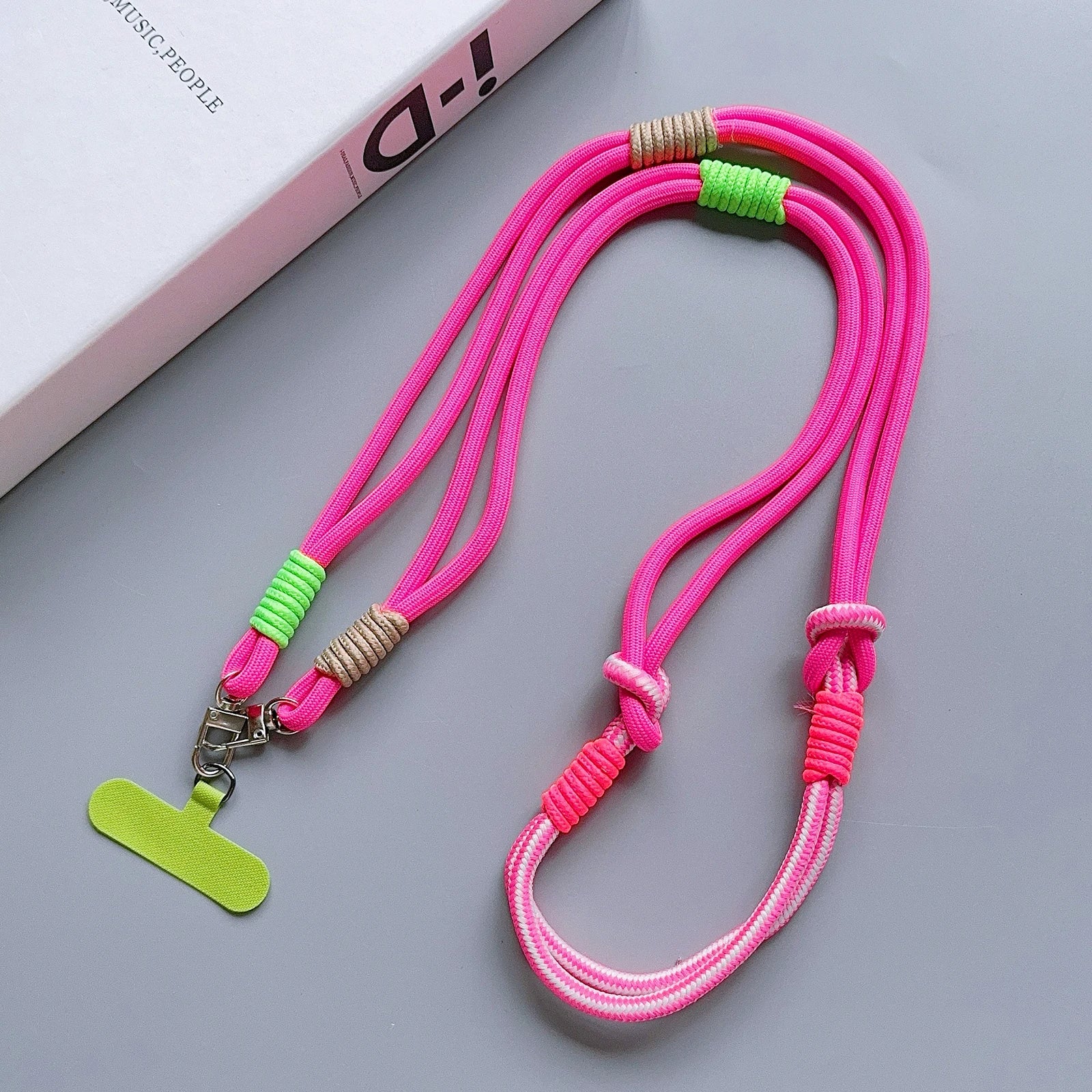 Personalized Trend Double Color Mobile Phone Universal Lanyard Diagonal Span Long Rope Shoulder Strap Rope Fashion Safety Rope
