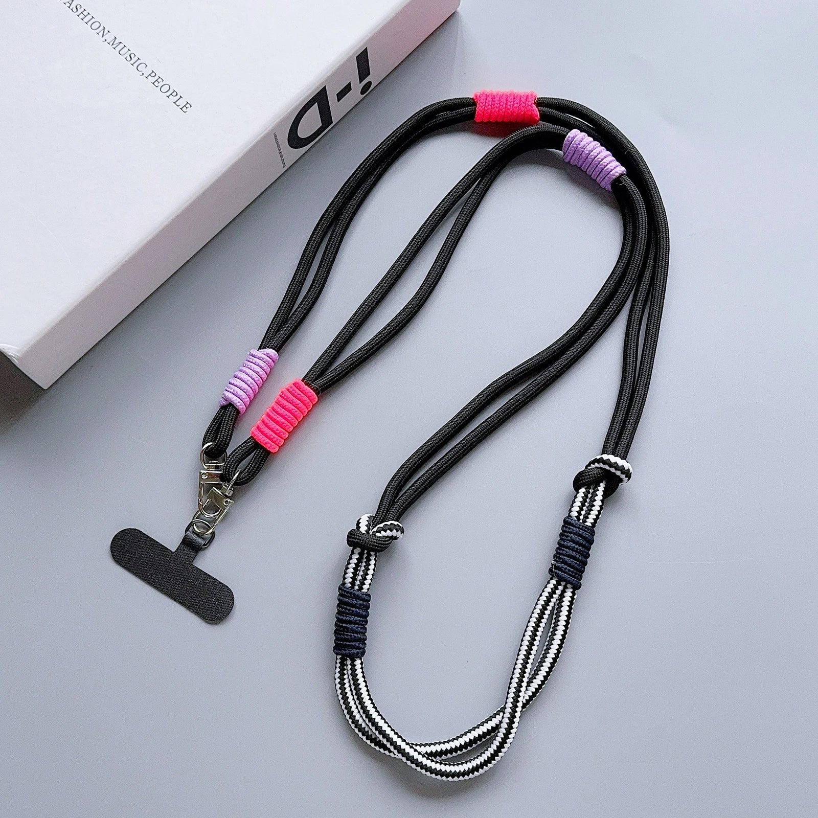 Personalized Trend Double Color Mobile Phone Universal Lanyard Diagonal Span Long Rope Shoulder Strap Rope Fashion Safety Rope