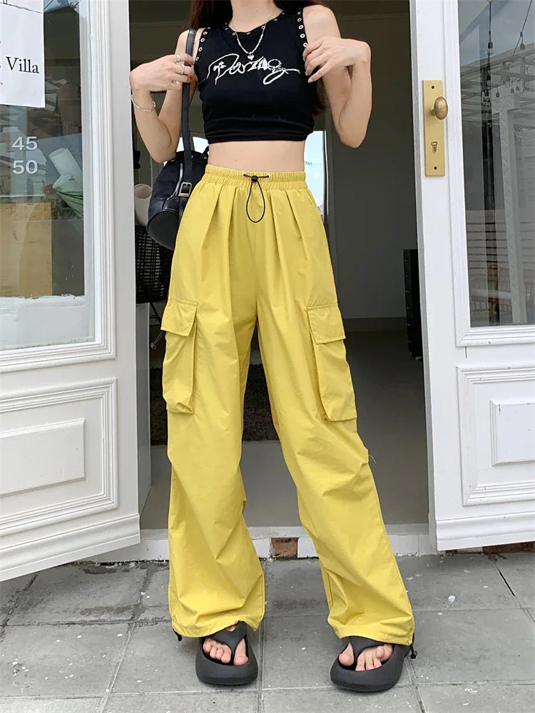 High Waist Wide Leg Workwear Pants Women's Spring 2024 Loose Sun Protection Casual Sports Thin Style Fashionable Trousers