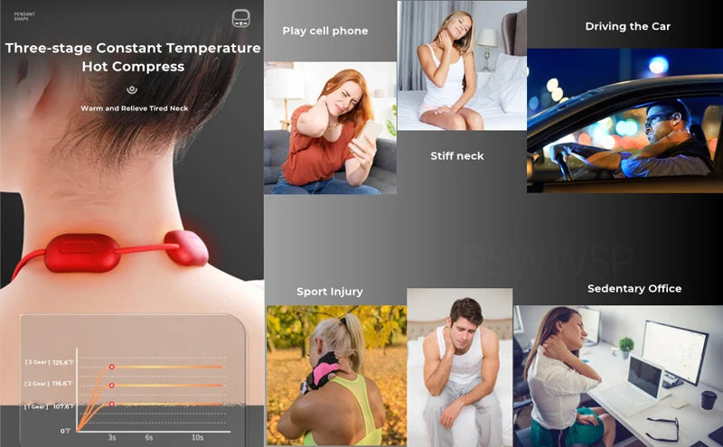 Smart Neck Massager with Heating Portable Cervical Spine Shoulder Pain Relief Hot Compress Therapy Muscle Relax Neck Protector