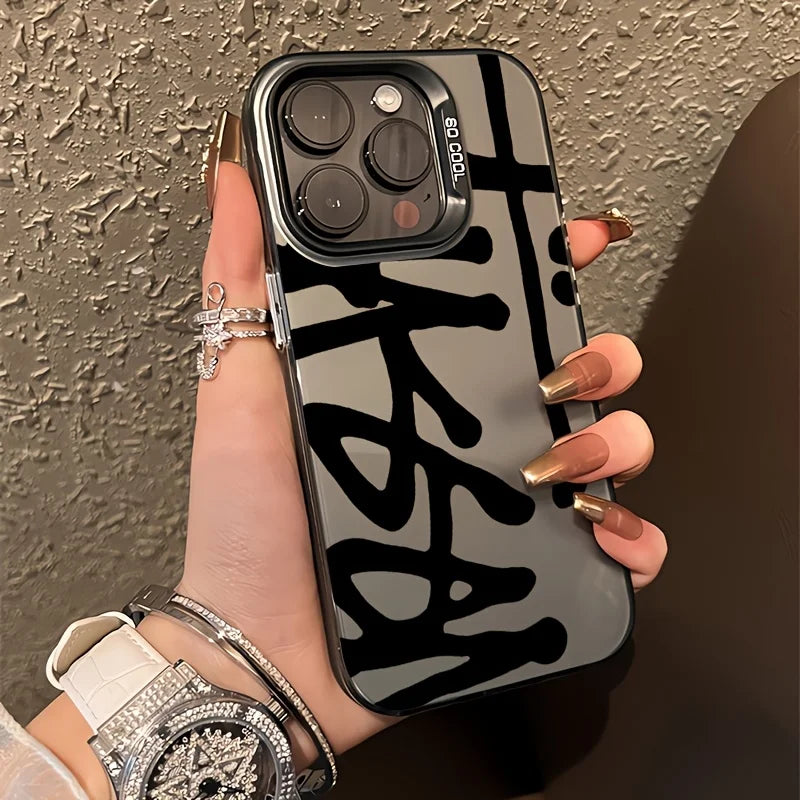 Creative and stylish phone case for iPhone 16 15 14 13 12 11 Pro/ Max/Plus shock-proof rear cover anti-fingerprint