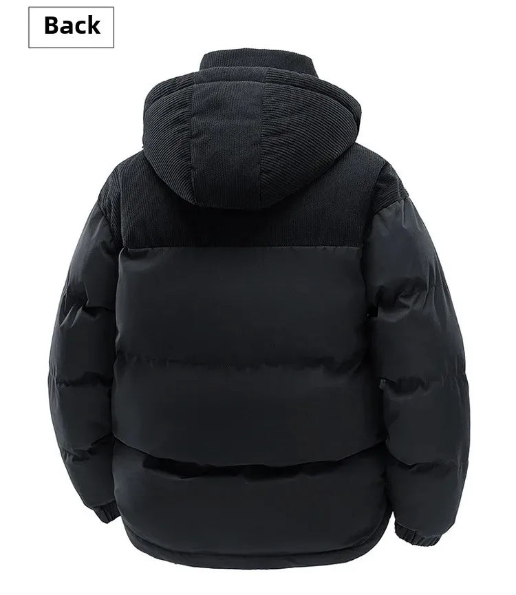 High Quality Thickened Cotton Jacket for Men Winter Windproof Warm Hooded Coat Couple Casual Wear Chinese Brand Outerwear