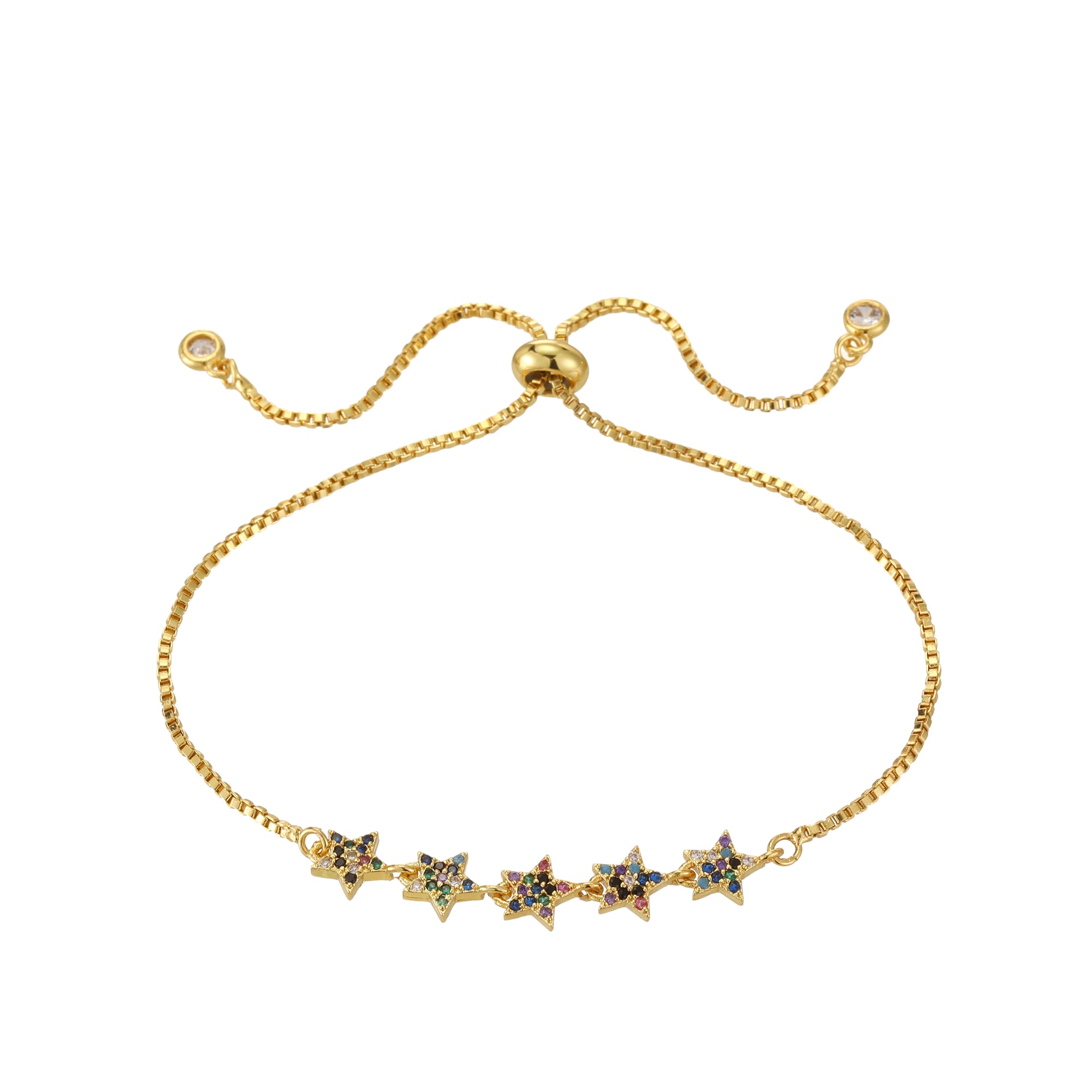 HECHENG 13styles rainbow Adjustable Bracelets CZ Gold color Wholesale geometric design For Women Bling DIY Gift Colorful VS425