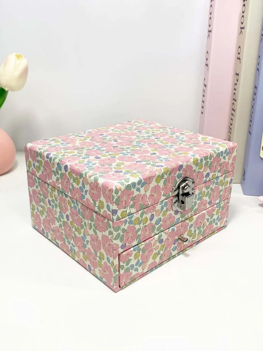 1pc Music Box with Drawer Mirror Rotating Pink Pony Jewelry Storage Box for Ring Necklaces Bracelets Birthday Gift
