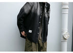 Korean fashion washed gradient denim shirt for men clothing High quality streetwear harajuku casual coat tremdy Long sleeve male