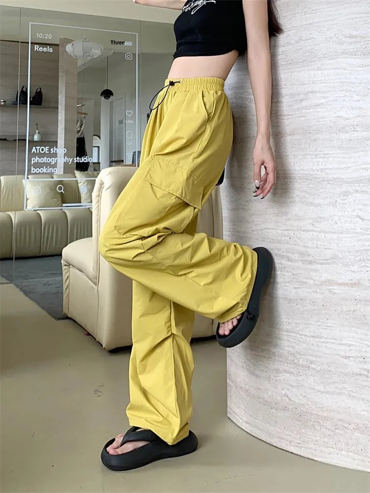High Waist Wide Leg Workwear Pants Women's Spring 2024 Loose Sun Protection Casual Sports Thin Style Fashionable Trousers