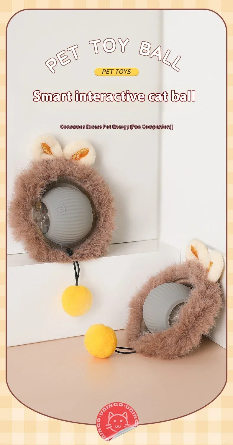 Interactive Cat Toy Ball Rolling Balls Pet Kitten Cats Teaser Automatic Electric Smart Game Plush Toys Play Stimulator Training