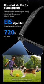 LIGE AI Smart Glasses 720P Camera Video Recorder Bluetooth Call 260mAh Battery Voice Assistant Control Sunglasses For Men Women