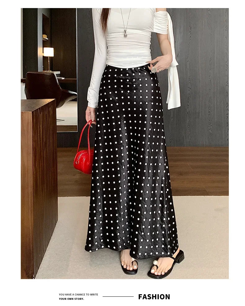 Spring 2025 High-Waisted Hoop Skirt Women's Vinegar Slimfish Tail Skirt A- Line Flared Hip Covering Long Dress