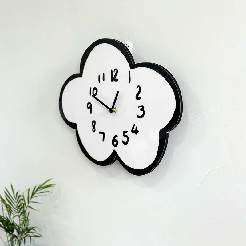 Swaying Cloud Cartoon Mute Clock Living Room Children's Room Swing Wall Clock Home Decoration Modern Simple Clock