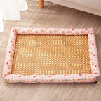 Summer Cat Nest Pet Cooling Mat Dog Cooling Sofa Breathable Pad Moistureproof Rattan Wear Cat Puppy Basket Mats cama para