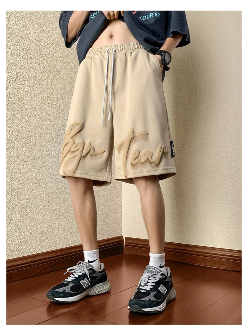 Summer Y2K Vintage Foamed Printed Men‘s Shorts Hip Hop Fashion Baggy Short Pants Gym Sports Bermudas Para Hombre Streetwear