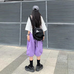 Zoki Streetwear Harajuku Oversize Bf Cargo Shorts Hip Hop Fashion High Waist Women Big Pockets Casual Shorts Summer Loose Shorts