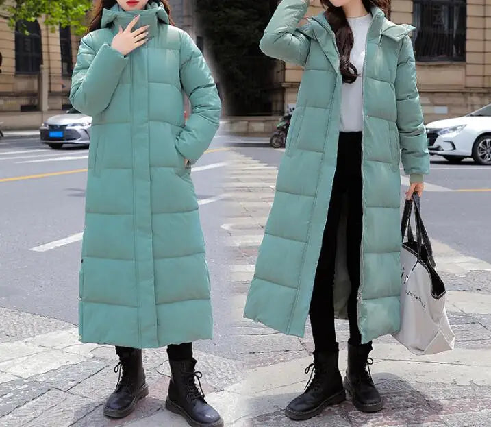 Autumn/Winter New Fashion Long Sleeved Hooded Zipper Solid Color Slim Fit Long Version Jacket For Women,4 Colors
