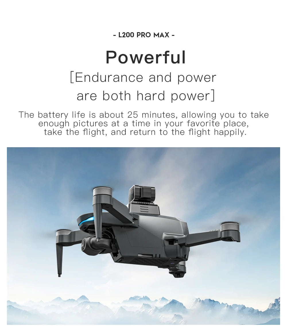 2025 L200 Pro Max GPS Drone 5KM 8K Professional HD Dual Camera 2-Axis Gimbal Obstacle Avoidance Brushless Foldable RC Quadcopter