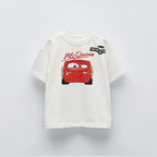 Car Cartoon Tees Tops For Boy Clothing Summer Fashion Children Short Sleeve Clothes Printed Pattern T-shirts Loose Casual Tshirt