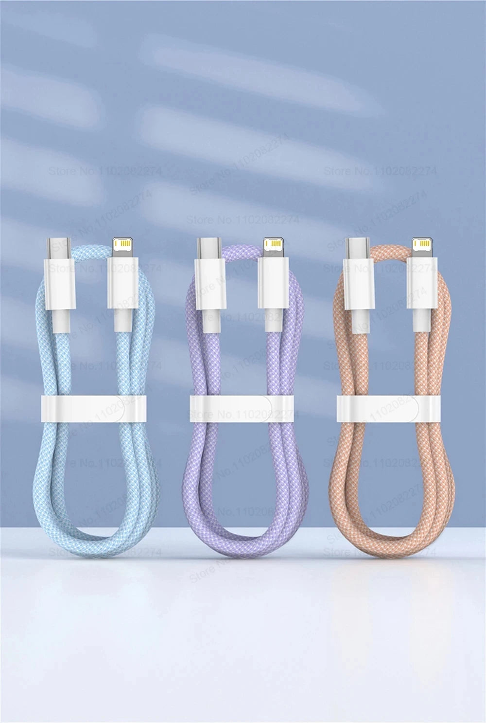 20W USB A to L Color Cable For iPhone 14 13 12 11 Pro XS Max XR XS X SE 8 7 Plus PD Fast Charge Type C Braid Cables Accessories