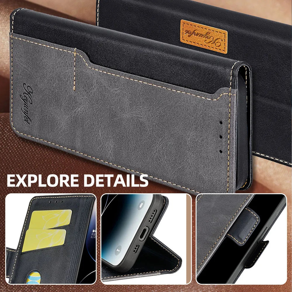 Business Leather Flip Case for POCO X7 Pro Protect Cover Side Magnetic Case for Xiaomi Poco X7 M7 Pro C75 With Card Slots Funda