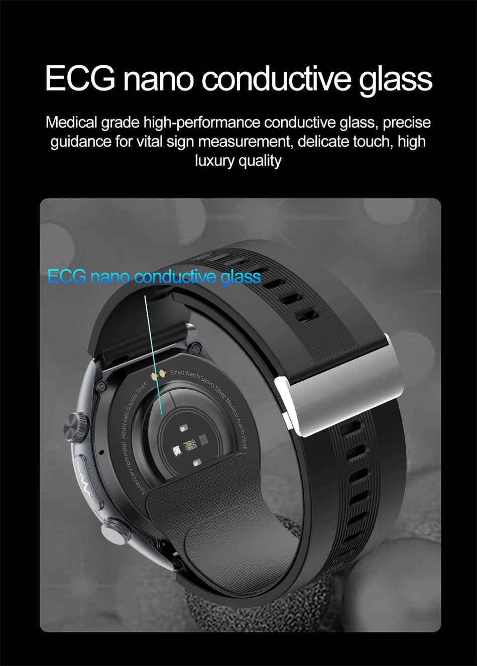 Sapphire Glass AMOLED Blood Pressure Smart Watches ECG Blood Oxygen Blood Pressure Air Pump Sport Health Tracking Smartwatch NFC