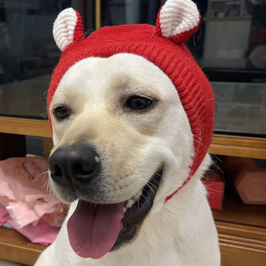 Quiet Dog Ear  Pet Ears Covers Knitted Hat Relief Winter Warm  Hat for dogs warm pet puppy dog ears in winter Christmas Gift