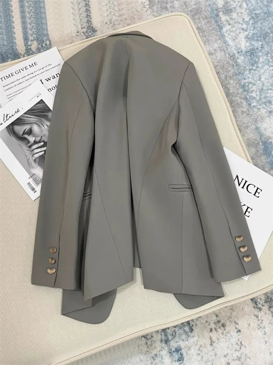 2025 Spring and Autumn New Korean fashion British Style Solid Blazer Women Clothing French Texture Fashion Small Suit Coat Women