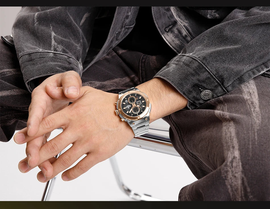 NAVIFORCE Man Quartz Top Brand Watch Luxury Luminous Chronograph Wristwatch Stainless Steel Waterproof Men Date Calendar Clock