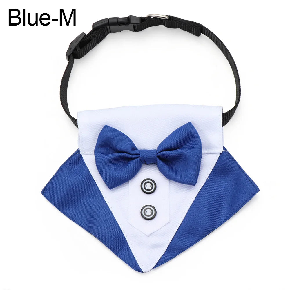 For Large and Medium Dogs Tuxedo Dog Suit and Bandana Set Dogs Tuxedo Suit Dog Prince Bow Tie Shirt Formal Dog Weeding Attire