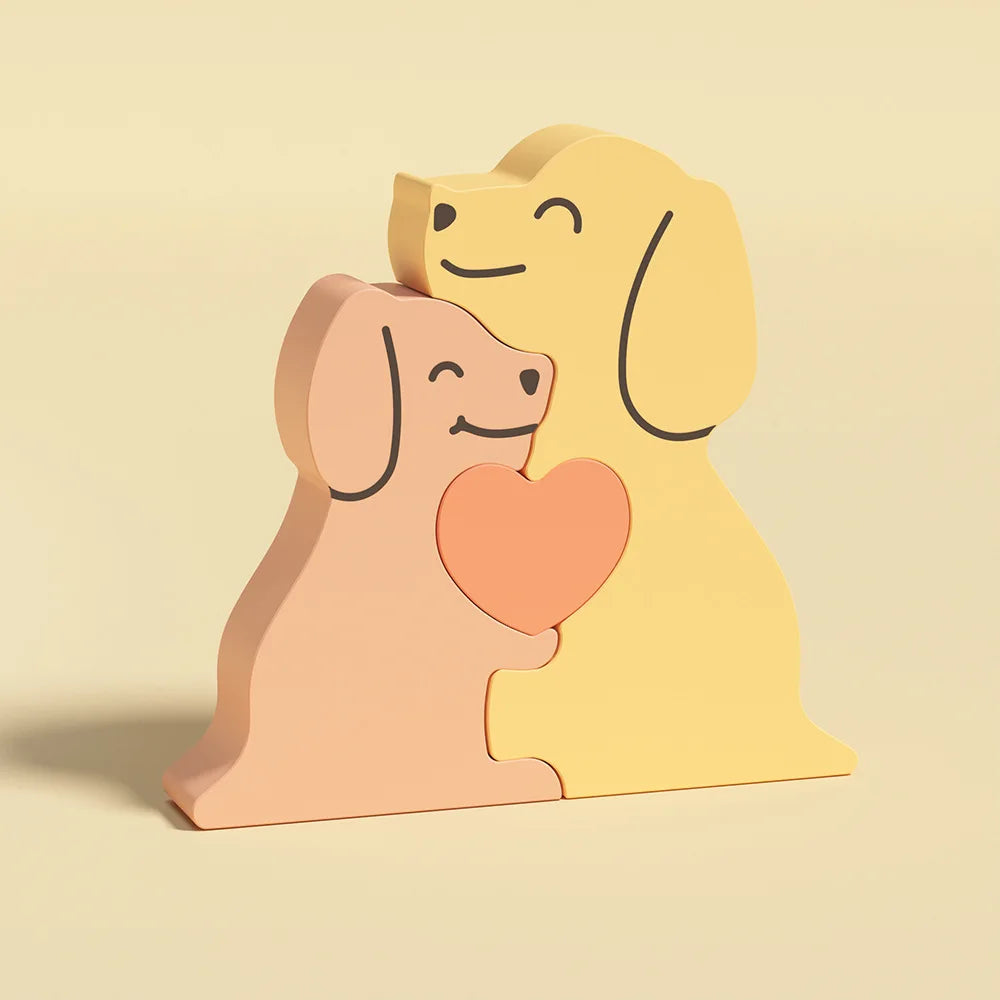 Dogs Family Puzzles Clay Silicone Mold Cat Bear Elephant Gypsum Plaster Mould Animal Craft Ornament Cement Concrete Resin Mold