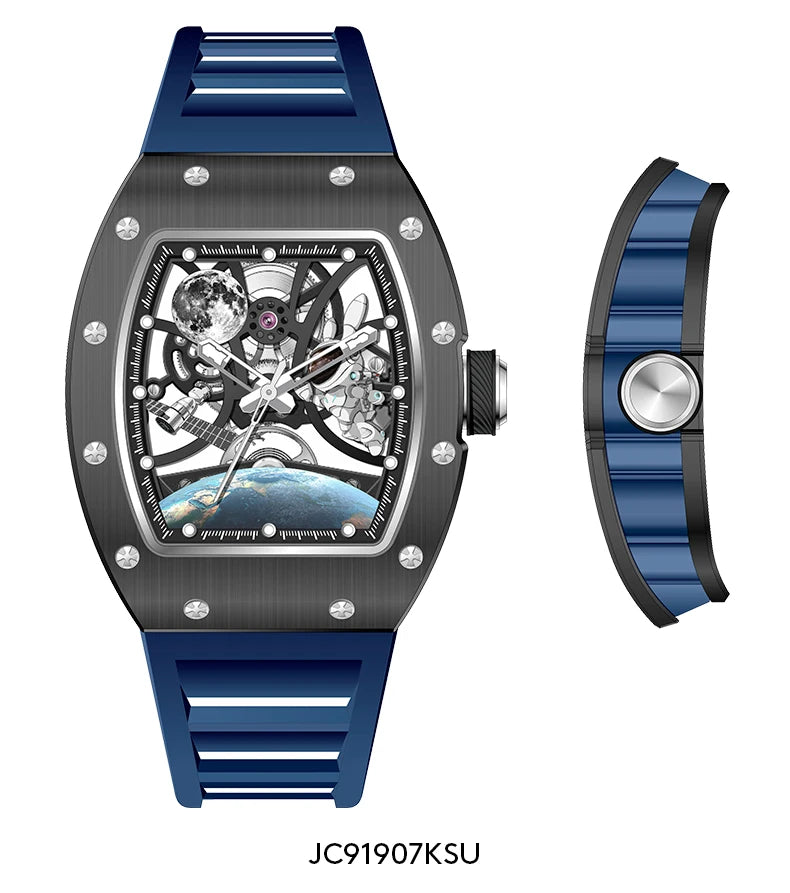 Luxury Automatic Watches Mens Mechanical Watch Bracelet Accessories  Waterproof Stainless Steel Clock Relogio