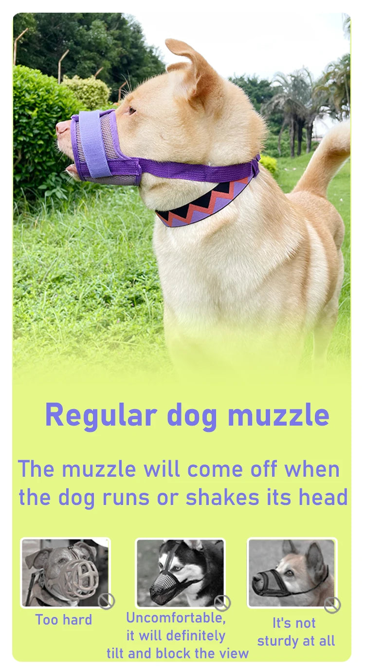 Dog muzzle Prevents biting barking and accidental eating prevents slipping off fits small medium large dogs adjustable