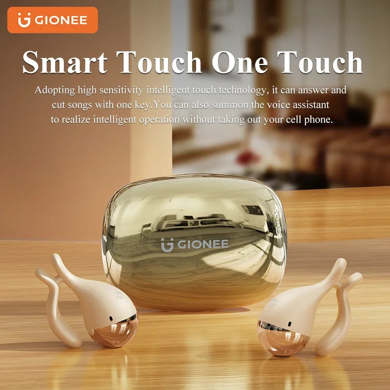 Gionee JL007 Ear Clip Equalize Earphones Wireless Bluetooth Earbuds ENC Noise Reduction Headphones with Mic Smart Equalizer App