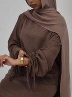 Eid Women Modest Dress Abaya String Sleeve Muslim Caftan Robe Morocco Dubai Kaftan Islam 2025 Vestidos Largos Jalabiya Ramadan