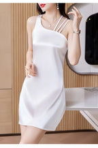 Silk Satin Halter Dress Spring Summer Sleeveless Base Vest Skirt Irregular Inner Wear Women's Clothing Dress Style
