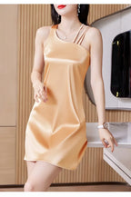 Silk Satin Halter Dress Spring Summer Sleeveless Base Vest Skirt Irregular Inner Wear Women's Clothing Dress Style