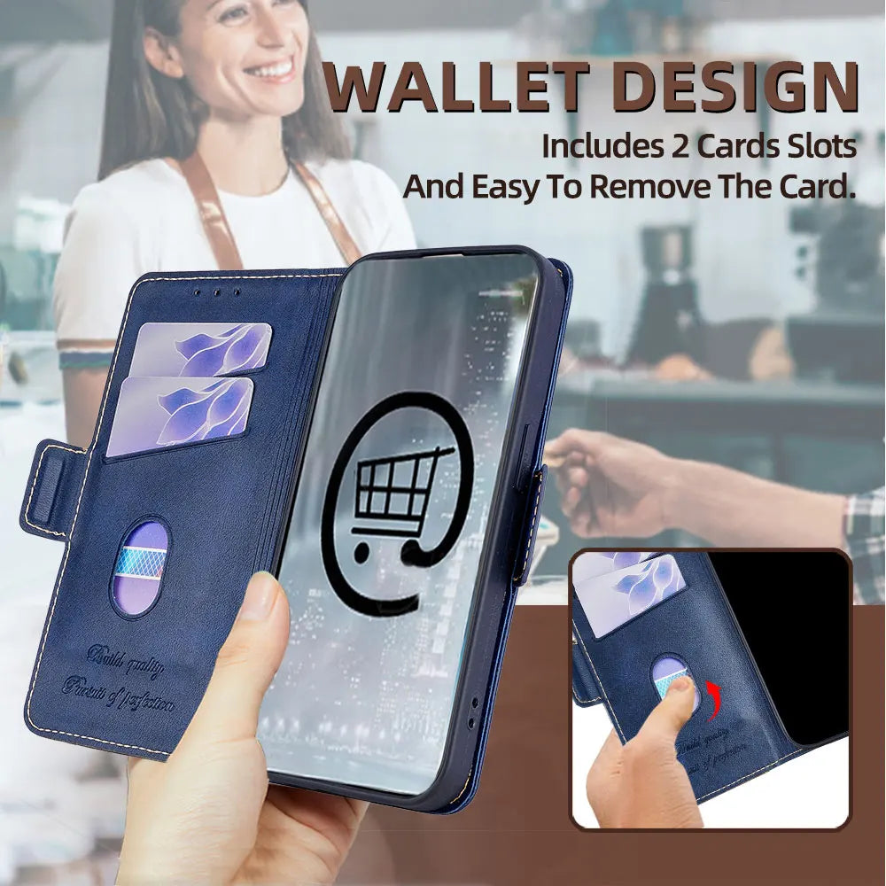Business Leather Flip Case for POCO X7 Pro Protect Cover Side Magnetic Case for Xiaomi Poco X7 M7 Pro C75 With Card Slots Funda