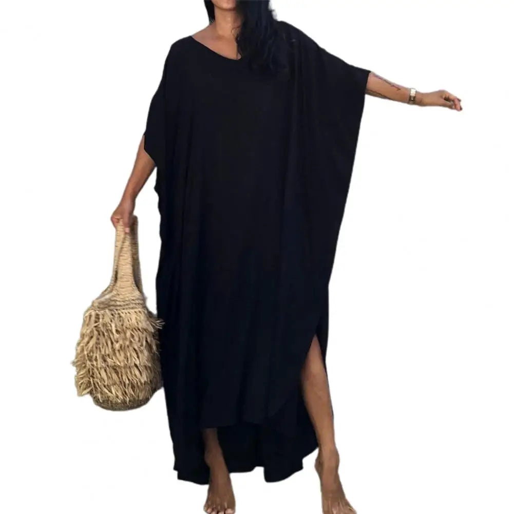 Beach Cover Up Kimono Women Summer 2023 New Pareo Swimsuit Cape Solid Bohemian Tunic Dresses Bathing Suits Dropshipping