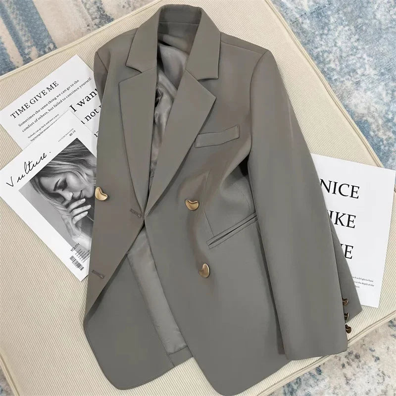 2025 Spring and Autumn New Korean fashion British Style Solid Blazer Women Clothing French Texture Fashion Small Suit Coat Women