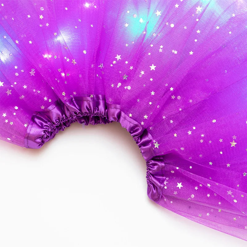 LED Glowing Light Kids Girls Princess Tutu Skirts Children Cloth Wedding Party Dancing Miniskirt Costume Cosplay Led Clothing