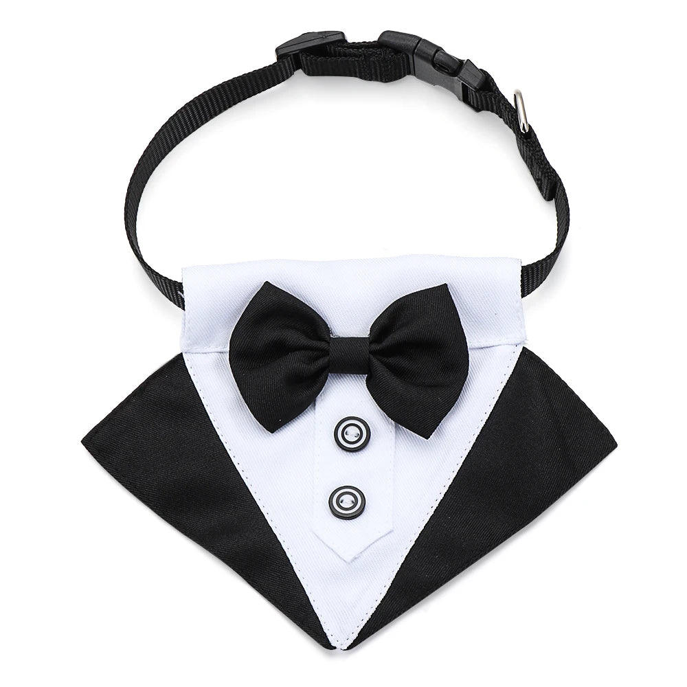 For Large and Medium Dogs Tuxedo Dog Suit and Bandana Set Dogs Tuxedo Suit Dog Prince Bow Tie Shirt Formal Dog Weeding Attire